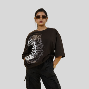 Arabic Brown Oversized Womens T-Shirt