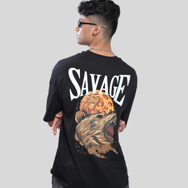 Savage Black Oversized Men's T-Shirt
