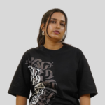 Arabic Black Oversized Womens T-Shirt