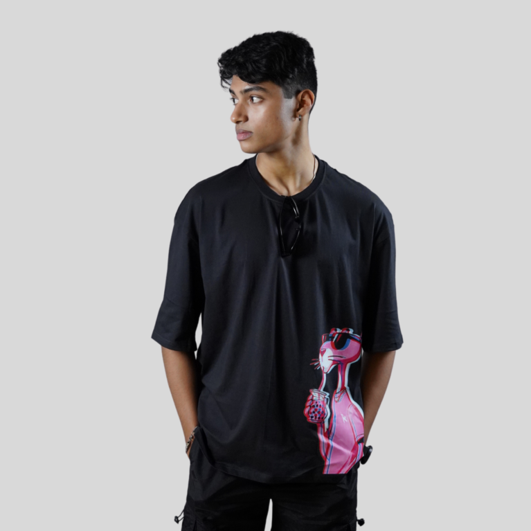 Elusive Black Oversized Mens T-Shirt