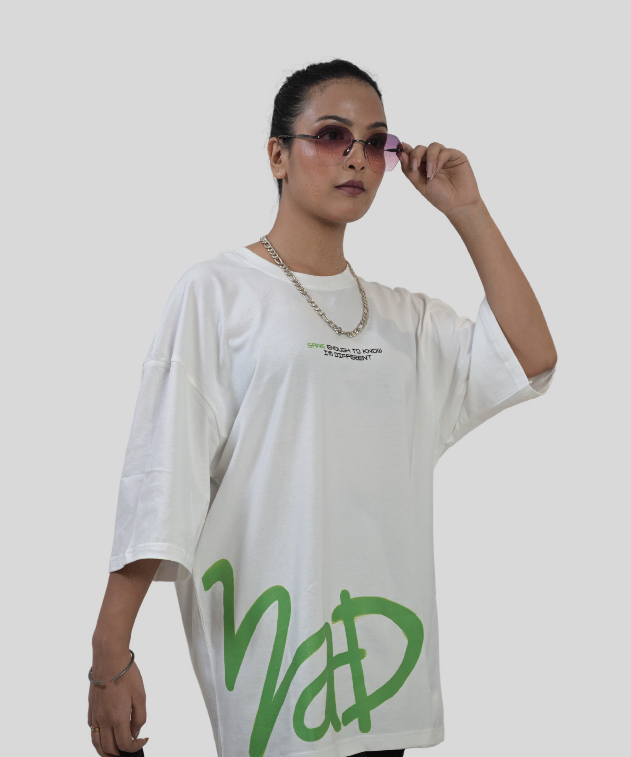Mad White Oversized Women's T-Shirt