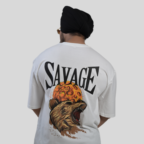 Savage White Oversized Men's T-Shirt