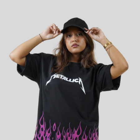 Metallica Black Oversized Womens T-Shirt