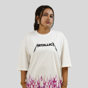 Metallica White Oversized Womens T-Shirt