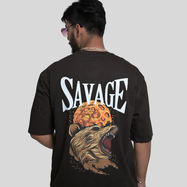 Savage Chocolate Brown Oversized Men's T-Shirt